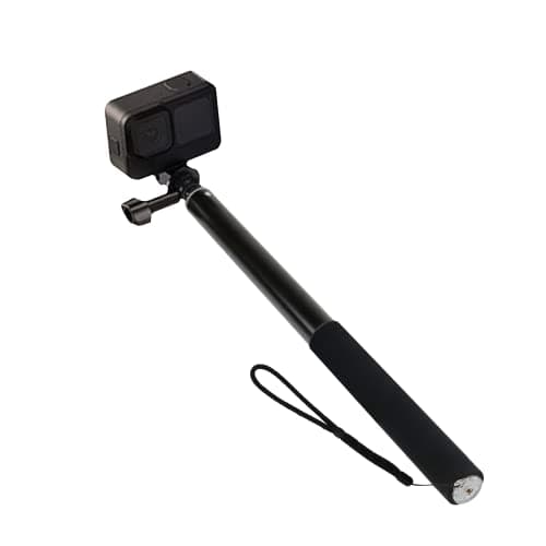 HIFFIN 118"/3 Meters Ultra Long Selfie Stick for Go Pro Max Hero 9 8 7 6 5 4 3+, Insta 360 One R One X, DJI Osmo Action, Extendable at 6 Lengths Carbon Fiber Lightweight Pole Monopod…