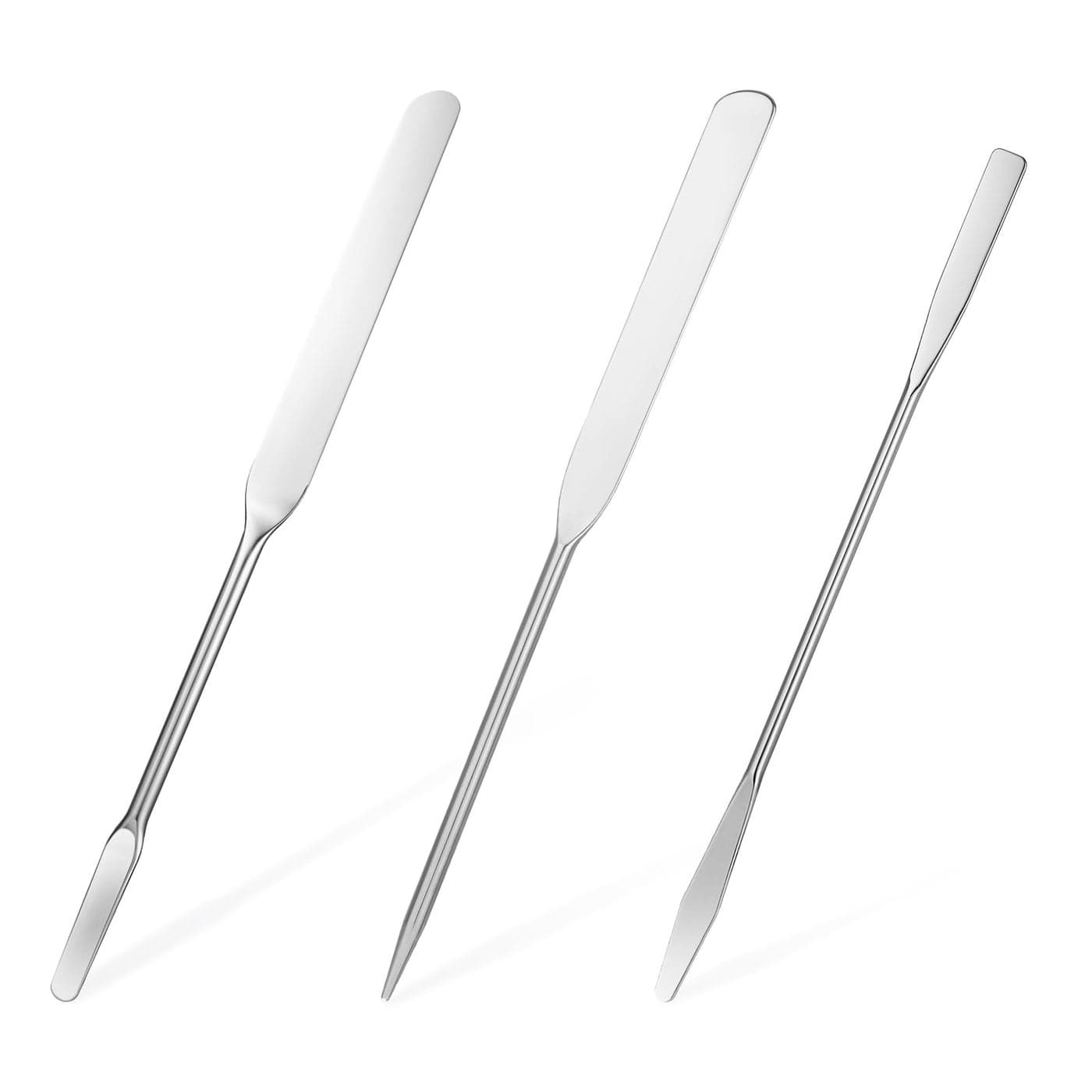JJUNW 3 pcs Makeup Spatula Foundation Spatula Stainless Steel Facial Beauty Spatula Tiny Makeup Palette Mixer Face Cream Applicator Cosmetic Mixing Tool for Even Application Foundation Double Edged