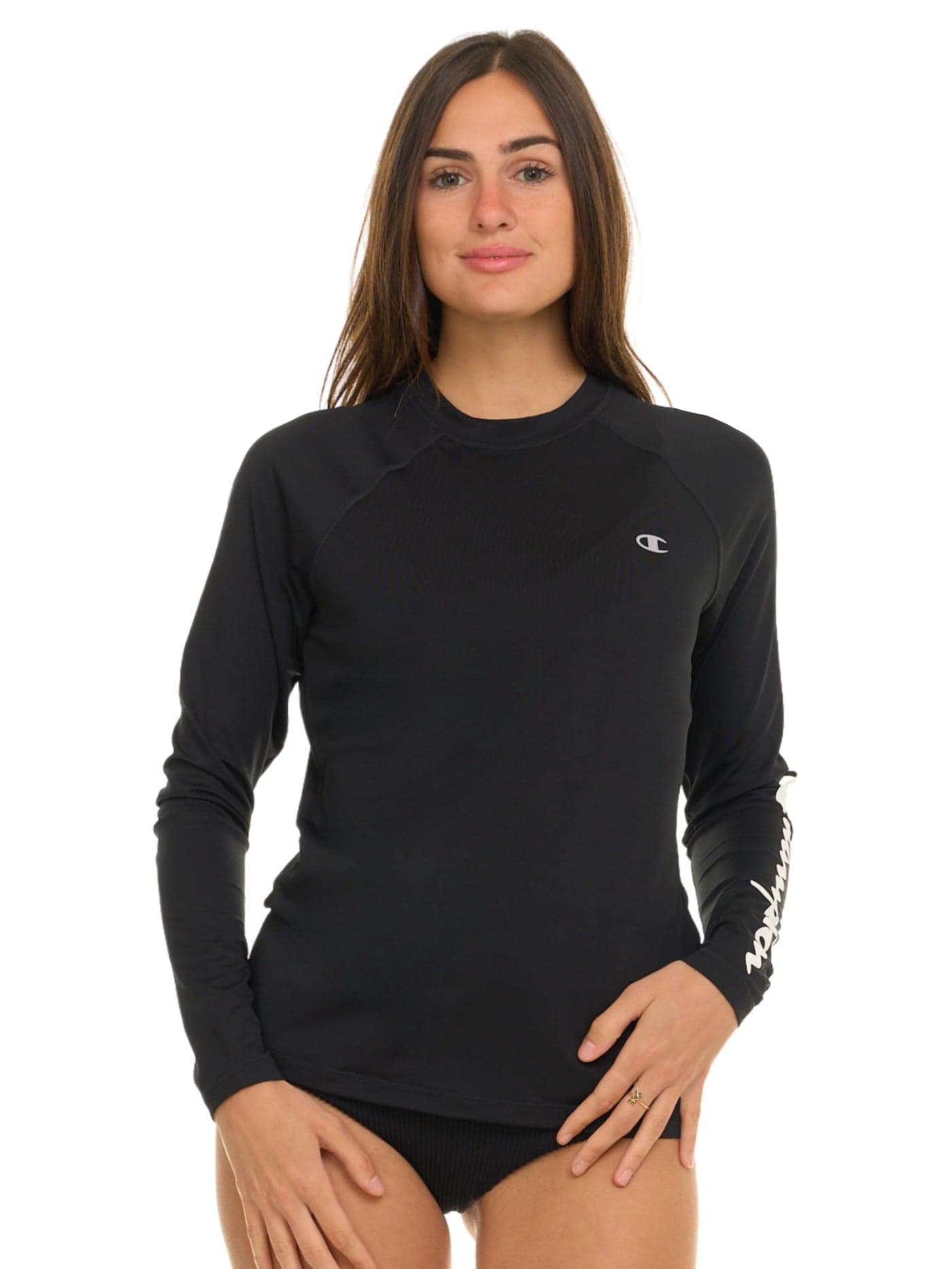 Champion Rash Guard for Women, Womens Rash Guard Long Sleeve Shirts, Rashguard Swim Shirt Women UPF 50+ SPF & UV Protection Black