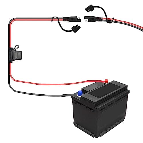 Middrivr SAE Battery Connector 2FT SAE to O Ring Terminal Harness Quick Disconnect Terminal Assembly 2Pin 10A SAE Battery Accessory Cable Extension Wire for Solar Panel Motorcycle RV