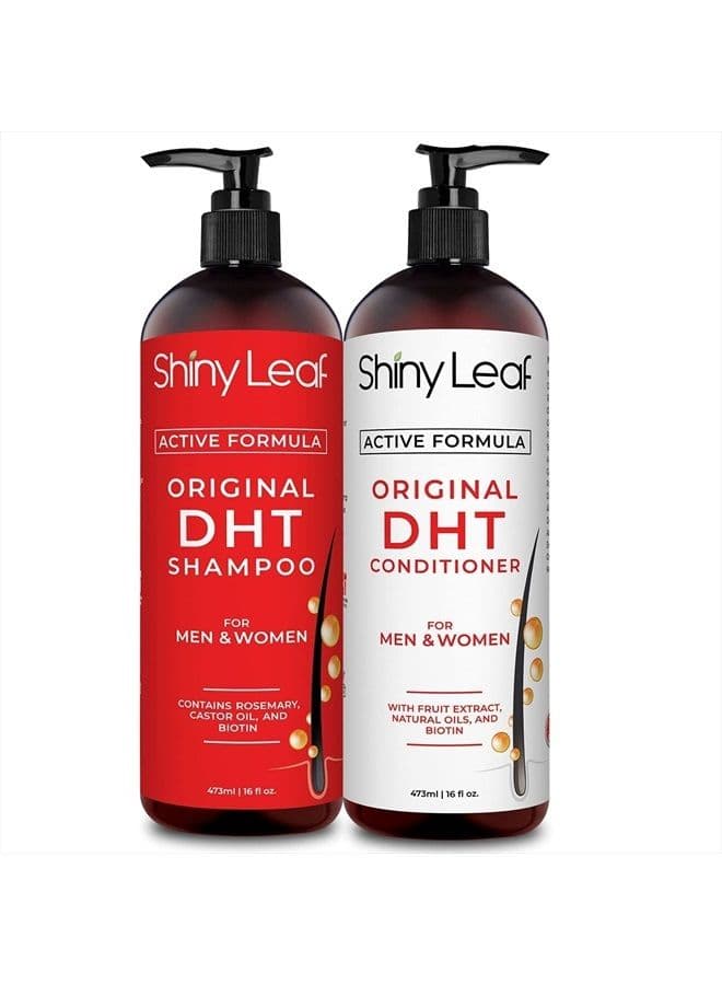 DHT Blocker Shampoo and Conditioner for Hair Loss With Biotin For Men, Women, Anti-Hair Loss Treatment, Rosemary Leaf Oil and Asparagus Extracts, for Thinning Hair (Shampoo and Conditioner)