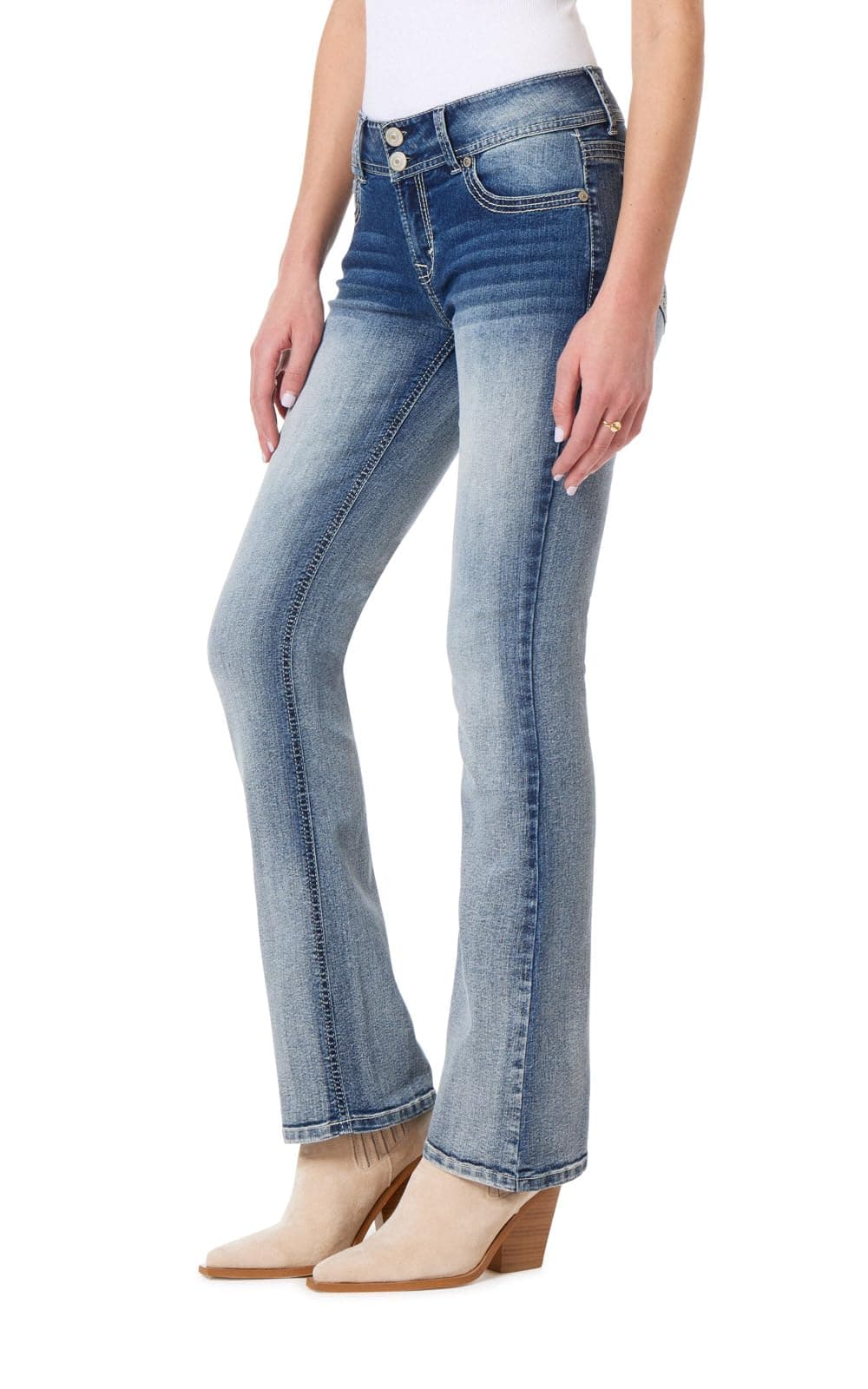 WallFlower Womens InstaStretch Luscious Curvy Bootcut Jeans Camille 7