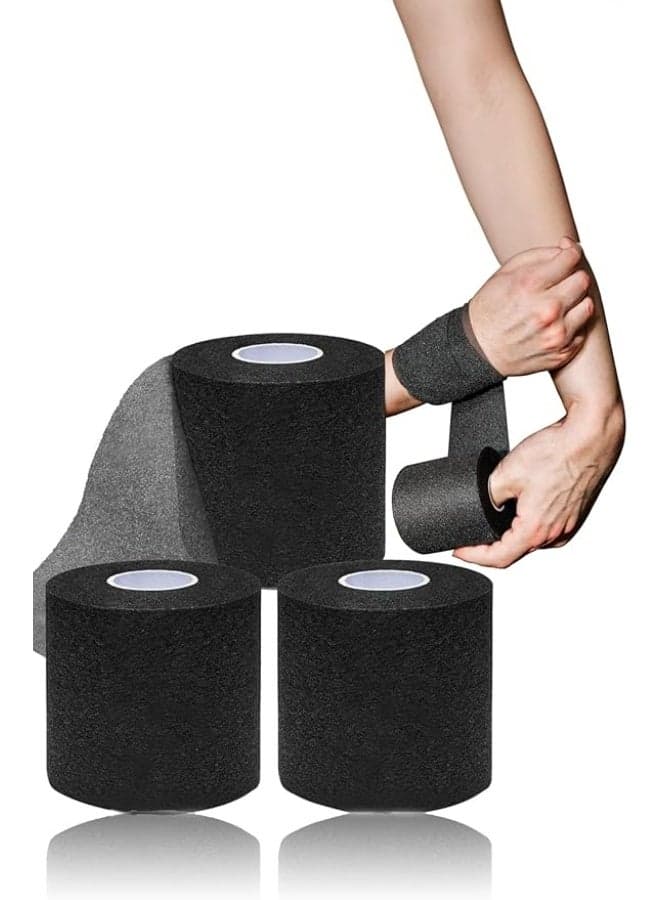 3 Rolls Kinesiology Tape,Pre Wrap Tape,Athletic Foam Underwrap,Soft Sports Tapes,Comfortable and Breathable,Protect for Ankles Wrists Hands and Knees,for Gym Fitness Running Tennis Swimming Football,6cm*20m