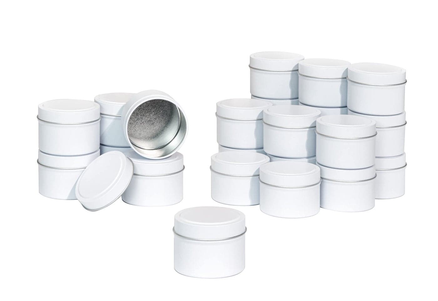Aroparc White Candle Tins 4oz, 24 Piece Bulk Candle Containers for Candle Making Supplies - White