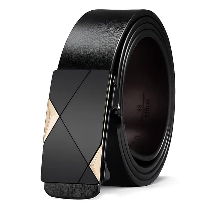 WildHorn Men's Genuine Leather Ratchet Belt for Men| Premium Auto-Lock Buckle | Adjustable up to 48” | Formal & Casual Wear | Micro-Adjust Fit | Stylish Gift Box Included (BLACK GL)