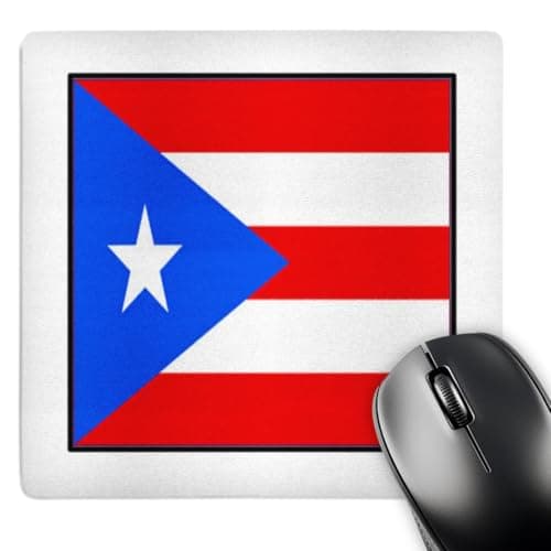 3dRose LLC 8 x 8 x 0.25 Inches Mouse Pad, Photo of Puerto Rico Flag Button (mp_98476_1)