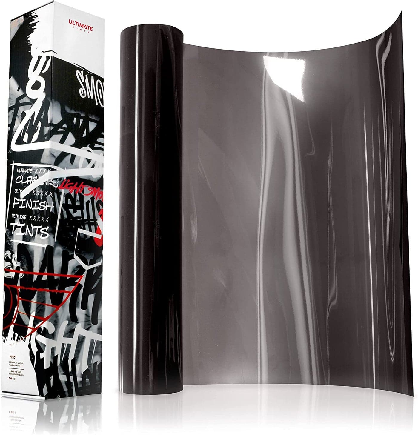 VViViD+ Ultimate Headlight Taillight Tint Vinyl Wrap (12" x 7ft, Light Smoke)