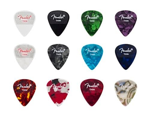 Fender Celluloid Guitar Picks, Stocking Stuffers, 351 Dotted Shape, Medium, 12-Pack