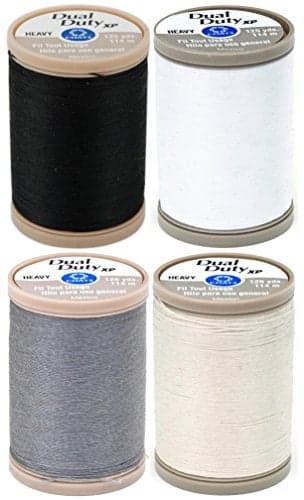 4PACK Coats Clark Dual Duty XP Heavy Weight Thread 4 Color Value Pack BlackWhiteSlateNatural 125yds Each