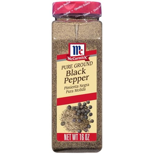 McCormick Black Pepper, Pure Ground, Non GMO, Hand-Harvested, Enjoy Distinctive Pepper Flavor While Cooking & Tableside, 16 oz