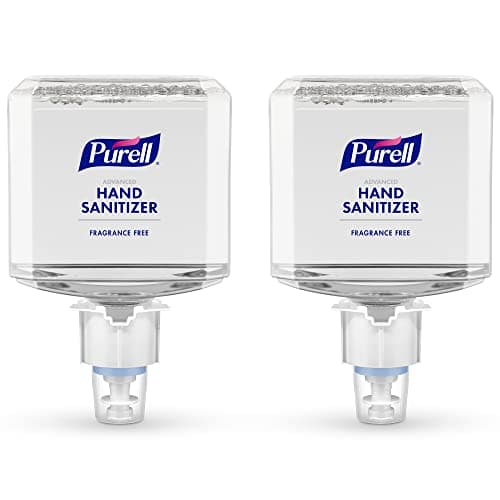 PURELL Advanced Hand Sanitizer Gentle Free Foam Fragrance Free 1200 mL Refill for PURELL ES6 Automatic Hand Sanitizer Dispenser Pack of 2 645102
