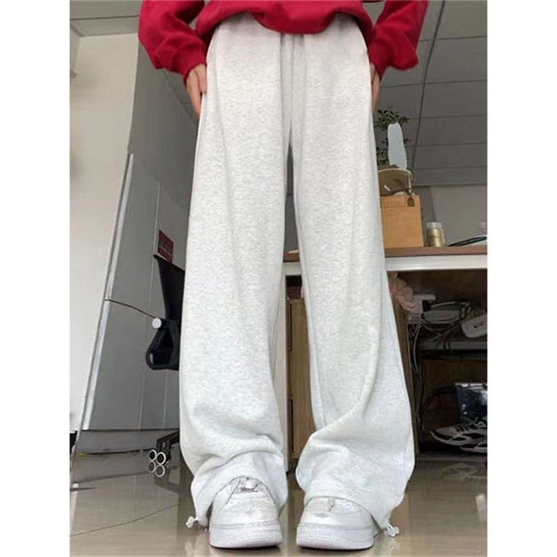 American Solid Color Sports Pants For Men And Women In Spring And Loose Wide-Leg Pants Casual Versatile Leggings Sweatpants