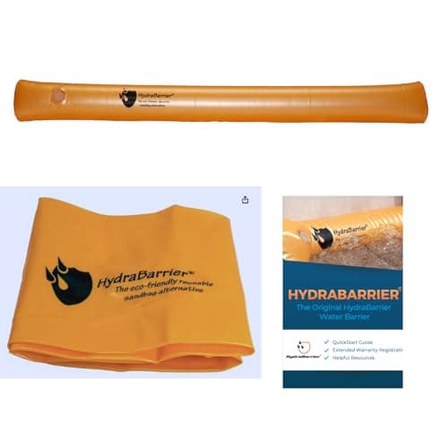 The Original HydraBarrier Ultra Flood Barrier –24 ft Long x 6 in High – Light, Reusable Sandbag Alternative – Flood Control & Diversion Tube for Home, Garage, Door & Property Protection