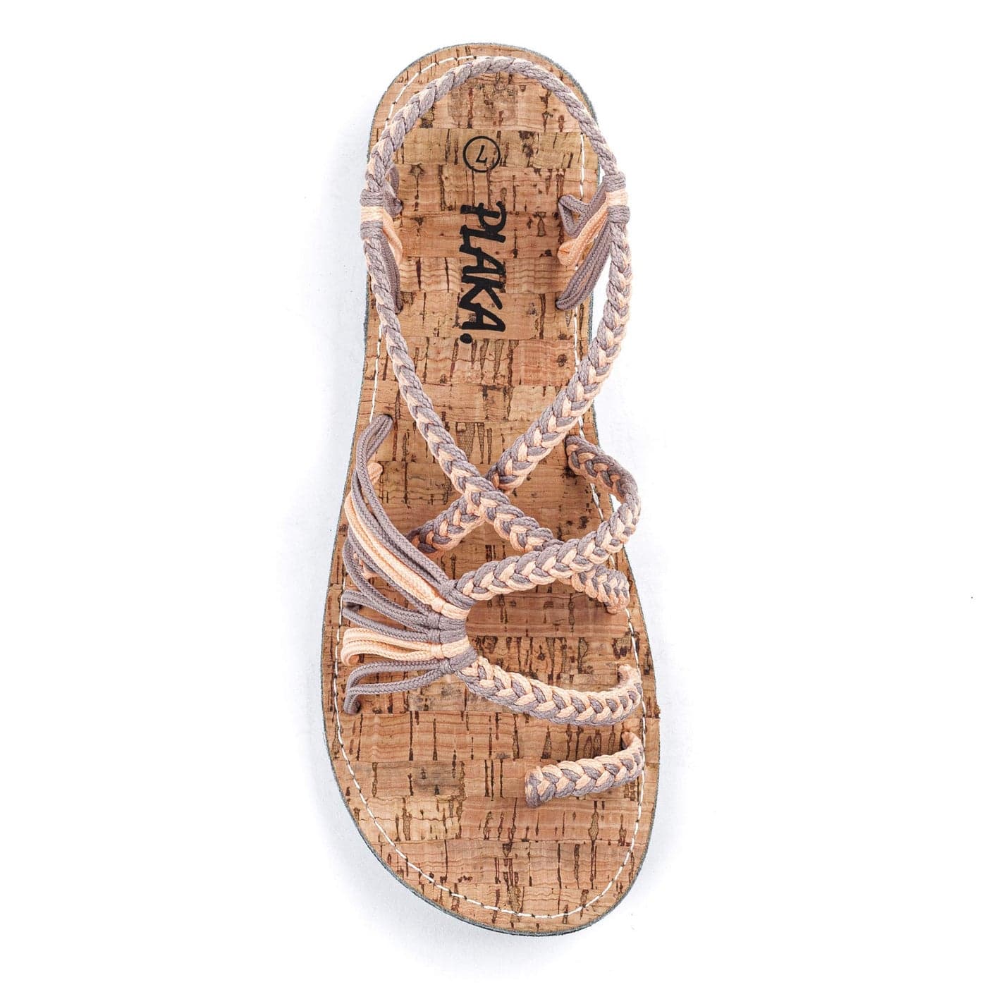Plaka Palm Leaf Flat Summer Sandals for Women Perfect for the Beach Walking Dressy Occasions Peach Sand Size 9