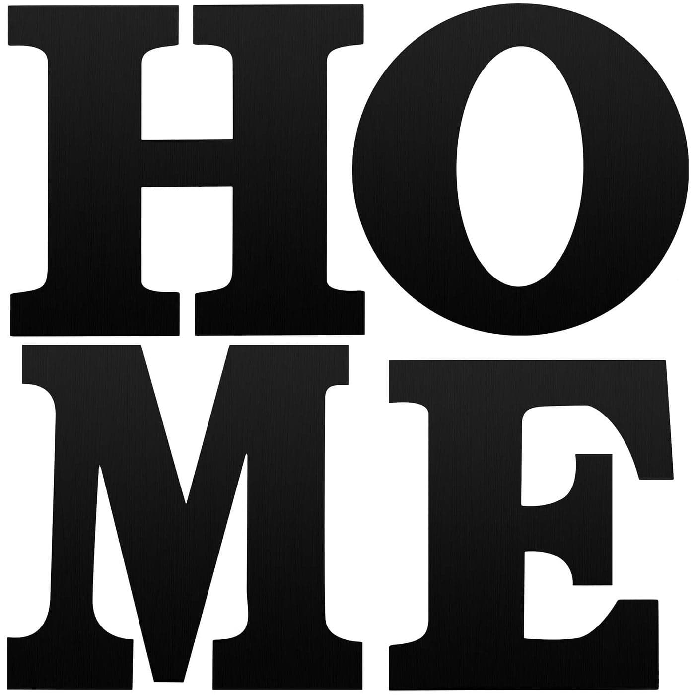 Jetec 4 Pieces 12 Inch Home Sign Wooden Home Letters Wall Hanging Large Decor for Living Room FarmhouseBlack