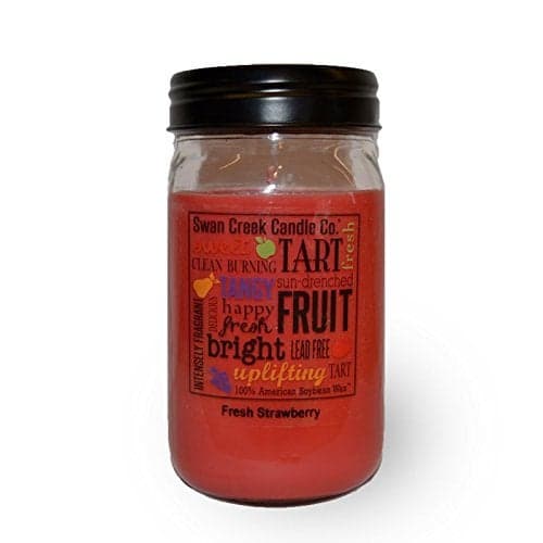 Swan Creek 100 American Soybean 24 Oz Jar Candle Fresh Strawberry