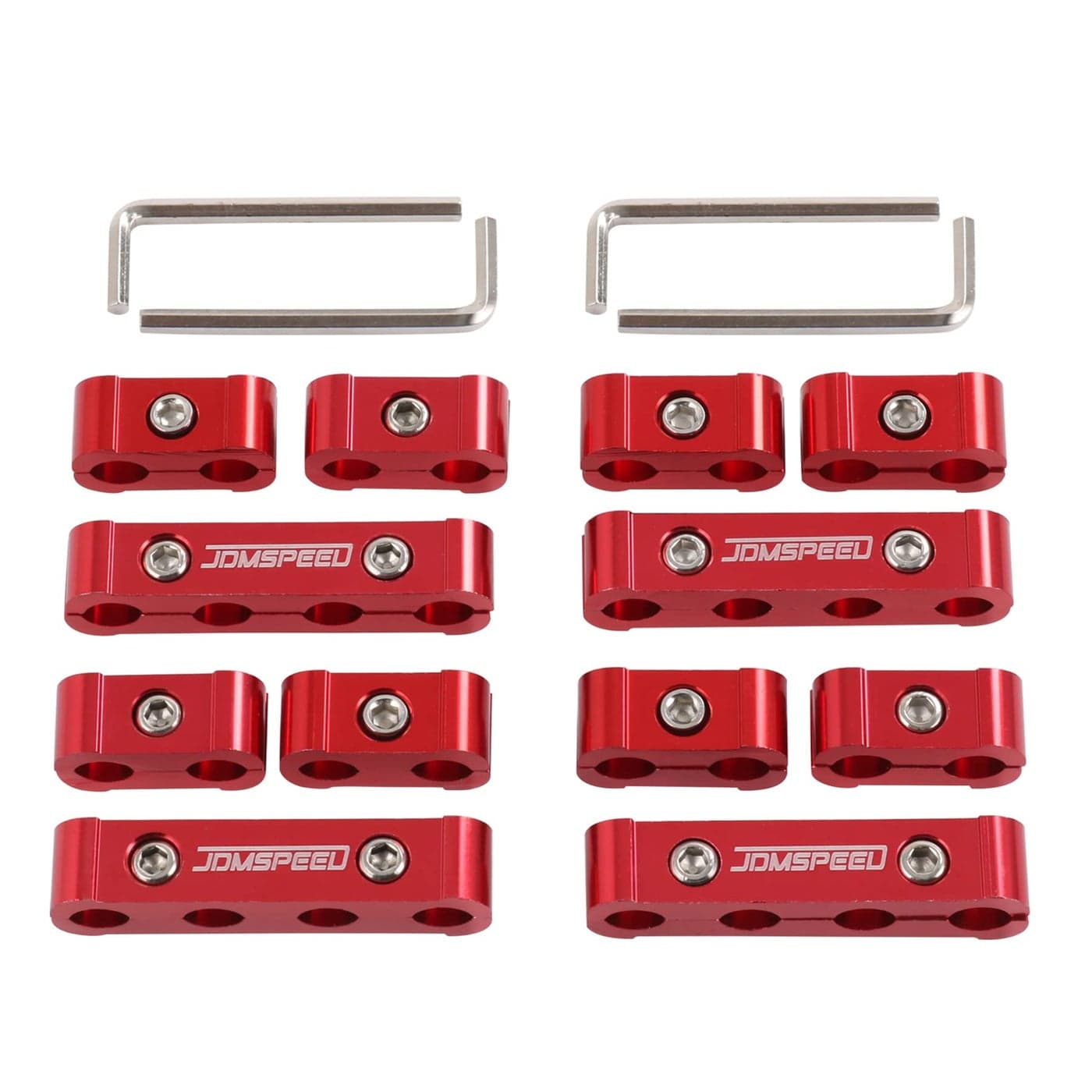 JDMSPEED Engine Spark Plug Wire Separator Divider 8mm 9mm 10mm Red 12pcs Replacement for 8 Cylinder Vehicles Racing Car