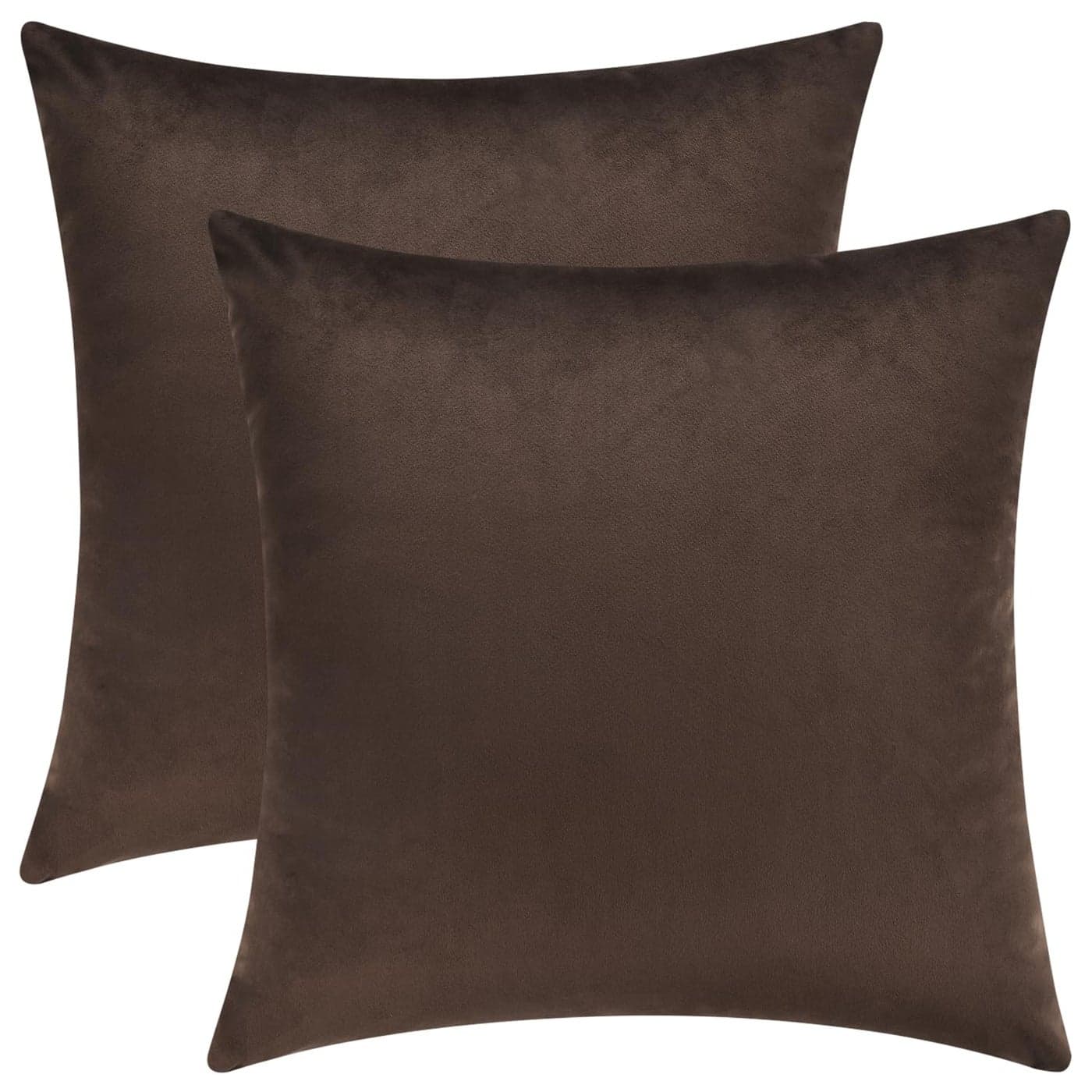 Mixhug Decorative Throw Pillow Covers Velvet Cushion Covers Solid Throw Pillow Cases for Couch and Bed Coffee Brown 26 x 26 Inches Set of 2