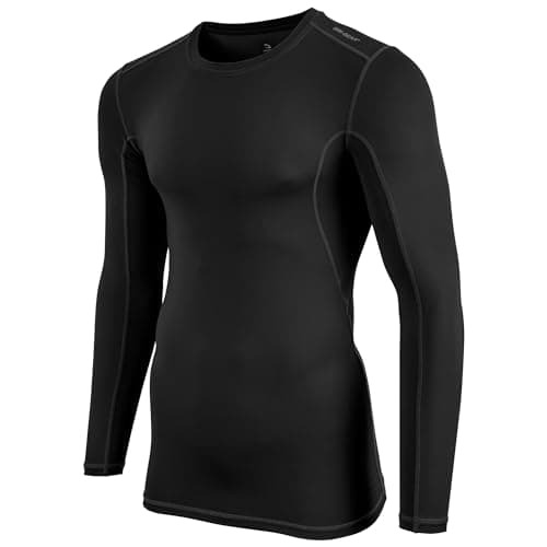 CHAMPRO boys Youth Lightning Long Sleeve Compression Shirt Polyester Spandex Black Small US
