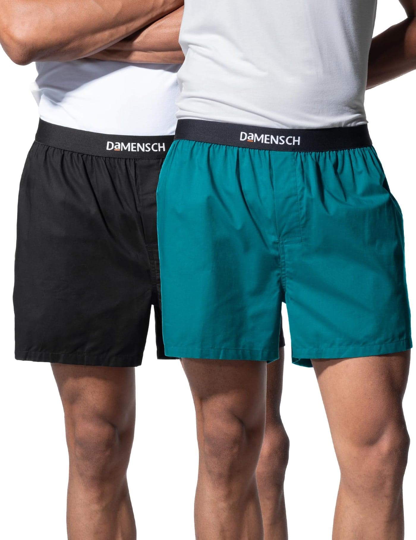 DAMENSCH Men's Regular Fit Cotton Breeeze Ultra Light Inner Boxers | 100% Cotton Men Innerwear, Boxer Shorts, Innerwear Men, Men Underwear, Man Shorts-Cape Black,Havana Blue-L
