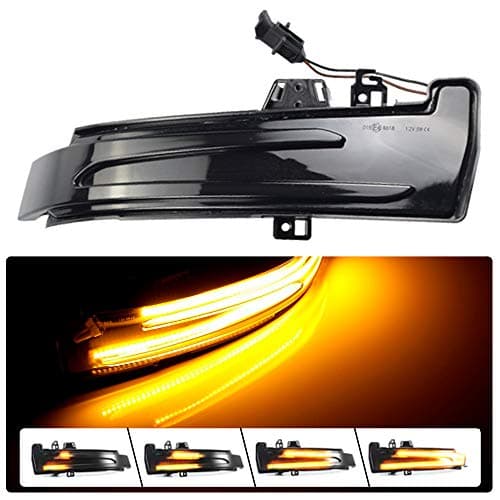 Hacreyatu Dynamic Led Side Mirror Sequential Turn Signal Lights For Mercedes Benz A/B/C/E/S/CLA/GLA/GLK/CLS Class W176 W246 W204 W212 X156 C250 C300 C350+ (Yellow)