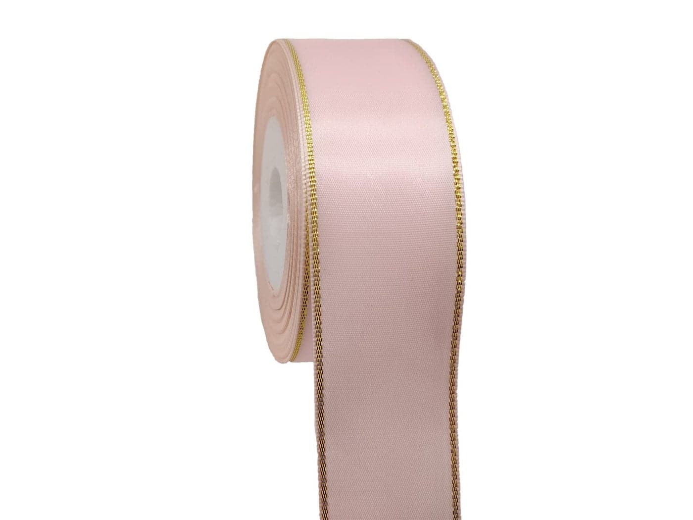 112 inch Pink Satin Ribbon Roll with Golden Edge25 Yards Glitter Wide Continuous Double Faced Boutique Ribbon for Gift WrappingDIY CraftsSparkly PartyWeddingBaby Shower Decoration