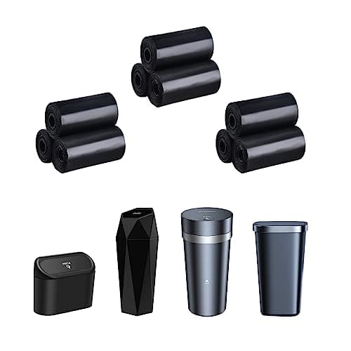 xuenair Mini Trash Bags 9 Roll Car Trash BagPEMini Garbage Bags for Car Trash Can with TearResistant Black Discreet Design Perfect Waste Disposal for Pet Home Office OnTheGo Travel