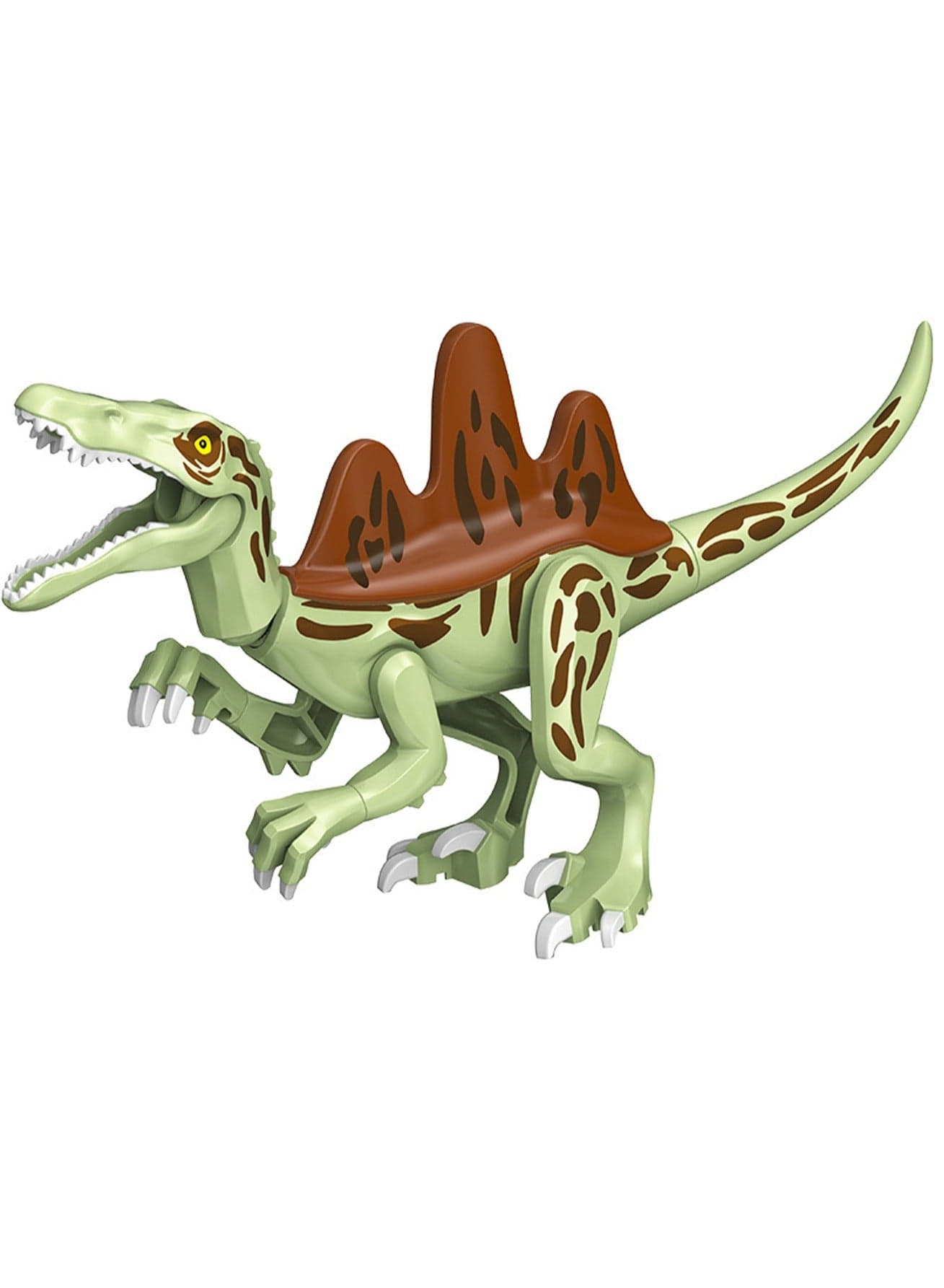 1-Pack Jurassic Large Dinosaur Building Blocks Tyrannosaurus Rex Quetzalcoatlus Spinosaurus Activity Model Children's Toy (Green Baryonyx 12.5*28.3*4cm)