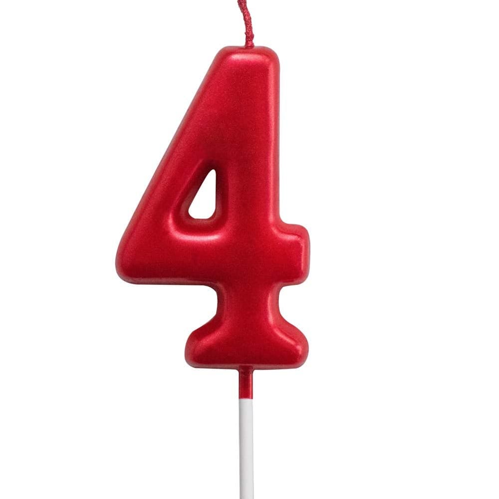 Red Birthday Candles 4 Candle 4th Four Years Cake Bady Roman Numberal Cool Number Candle No 40 41 42 43 44 45 46 47 48 49