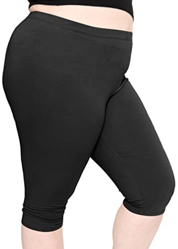 Women's DTY Knee Length Leggings Black 3X