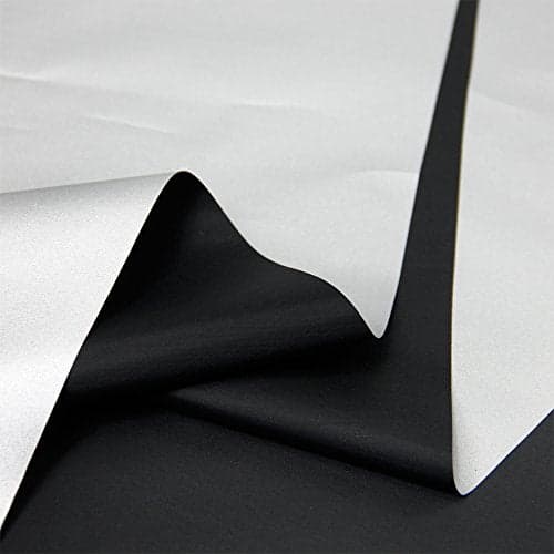 Blackout Drapery Shade Fabric Black and Silver 100 Percent Shading Light Waterproof Sunshade Cloth Light Weight (10Yards)