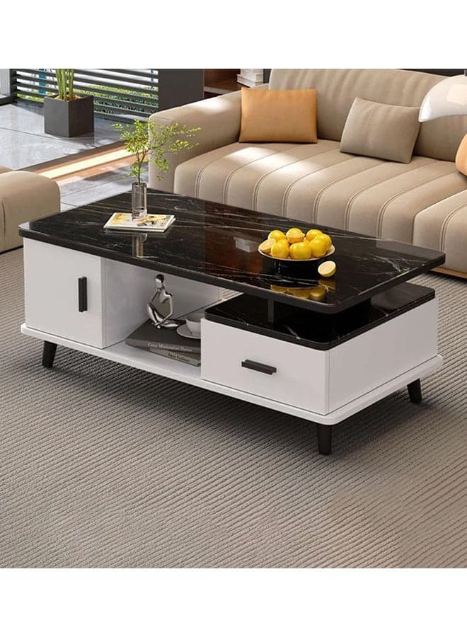 Multifunctional Modern Living Room Coffee Table With 4mm Toughened thick Glass Top 100cm