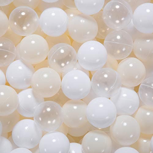 GOGOSO Balls for Ball Pit Plastic Ball for Toddlers 13 Baby Kids Ball Pool Decoration 50 100 200 300 500 1000 A WhiteBeigeClear 50 Balls