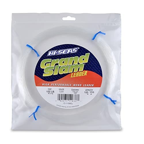 Grand Slam Monofilament Leader, 100 lb / 45.3 kg Test, .039 in / 1.00 mm Dia, Clear, 100 yd / 91 m
