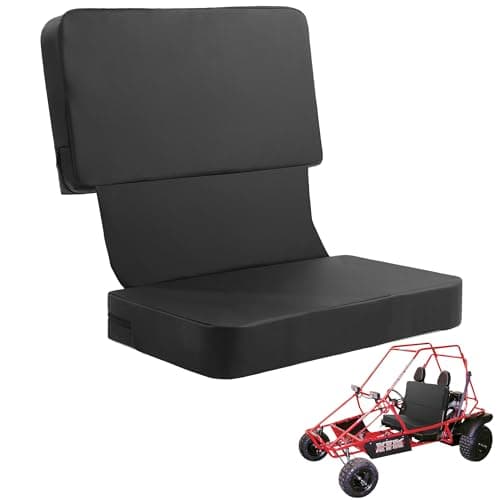 ROYALAY Go Kart Seat for Two Seater, PU Go Cart Seats 2 Person with Elastic Strap, Waterproof Go-Kart Car Double Seat Cushion, Go Kart Parts and Accessories Fit Cars, Truck, SUV, Vans