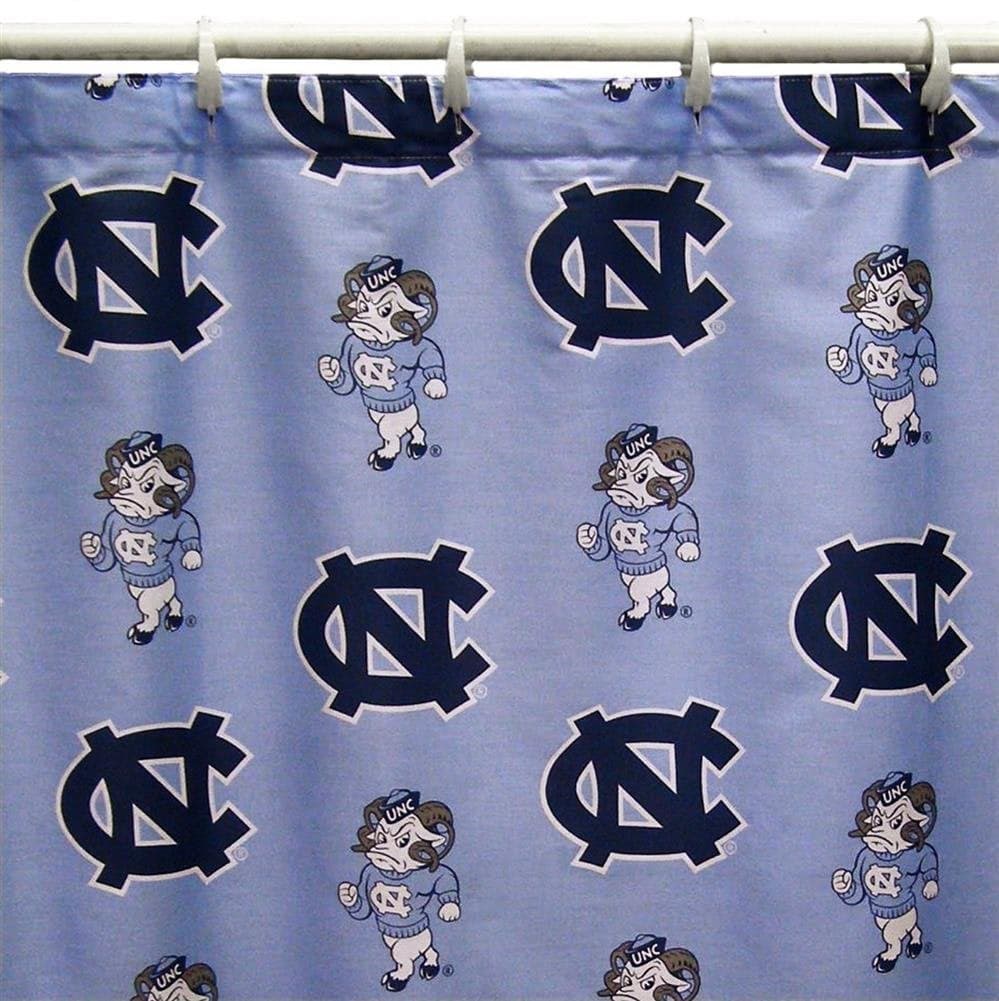 College Covers Everything Comfy North Carolina Tar Heels Bright and Colorful Shower Curtain Cover 70 x 72