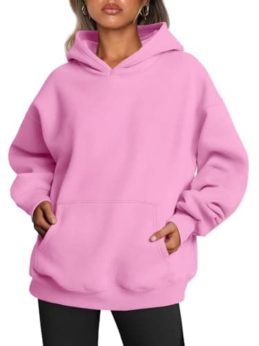 Trendy Queen Womens Oversized Hoodies Fleece Sweatshirts Fall Fashion Pullover Sweaters Winter Clothes 2025 Pink XL