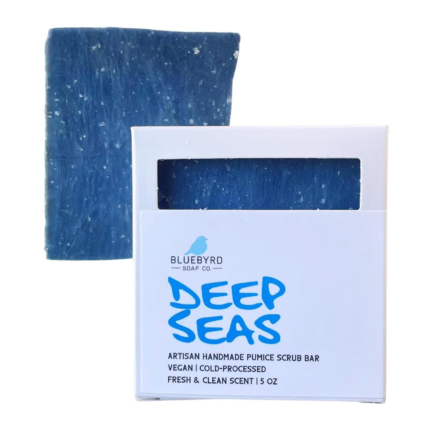 Bluebyrd Soap Co Deep Sea Exfoliating Soap Bar For Men Masculine Scented Soap Bar for Men Handmade in USA Made with Exfoliating Pumice Bentonite Clay Man Soap DEEP SEA