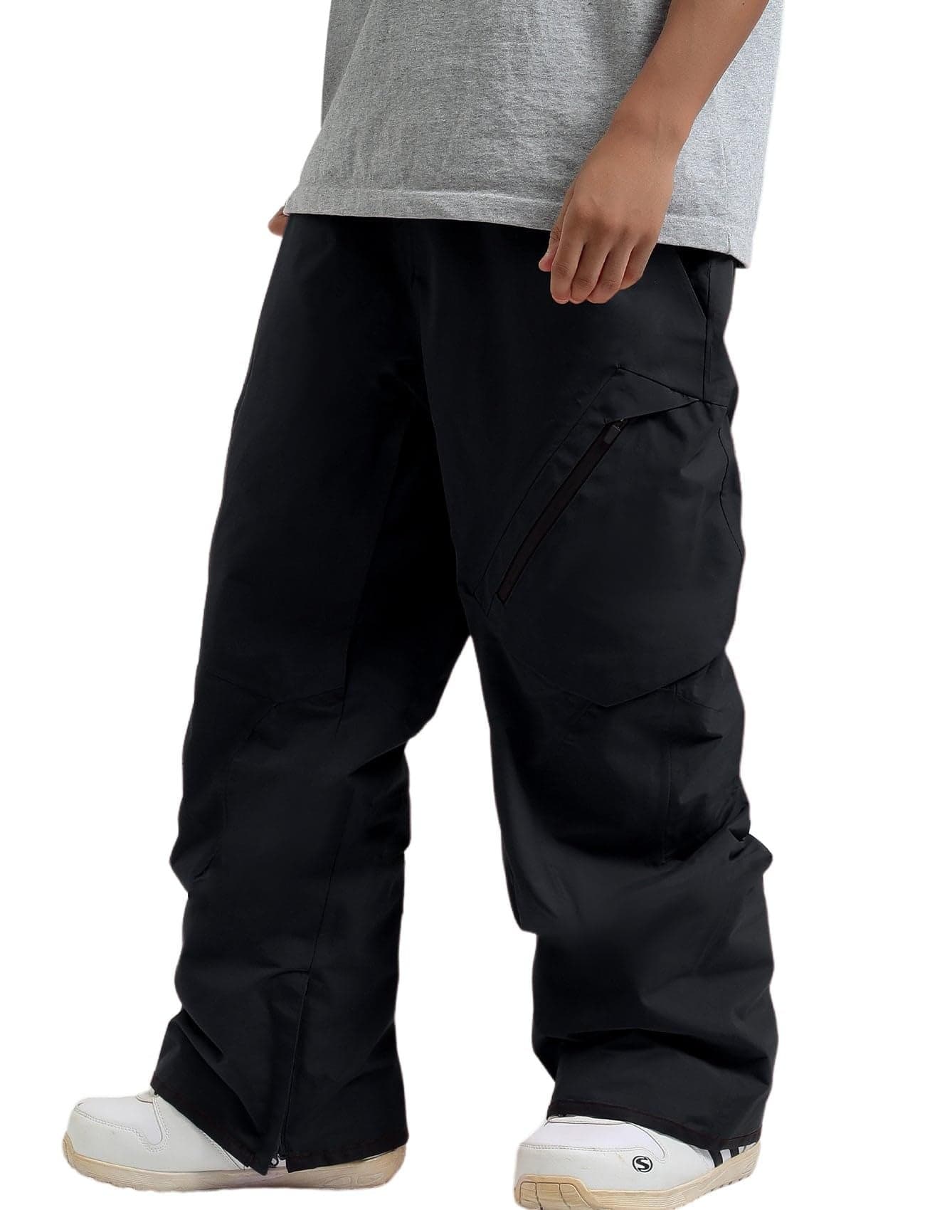 GSOU SNOW Mens Ski Pants Women Snowboard Pant Waterproof Windproof Warm Insulated Outdoor Snow Winter Sports Black XL
