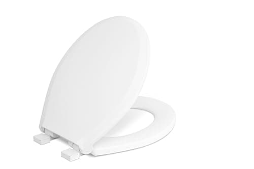 Centoco 3700SC-001 Round Plastic Toilet Seat with Safety Close, Light Weight Residential, White