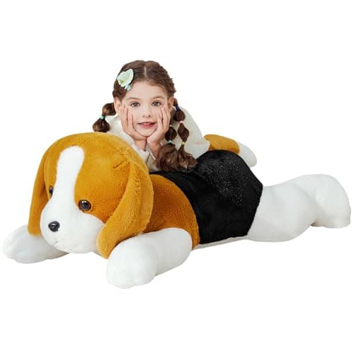 IKASA Giant Beagle Dog Stuffed Animal Plush ToyLarge Puppy Big Jumbo Soft Toys30 Huge Size Cute Plushy Fluffy Fat PlushieGifts for Kids Girls