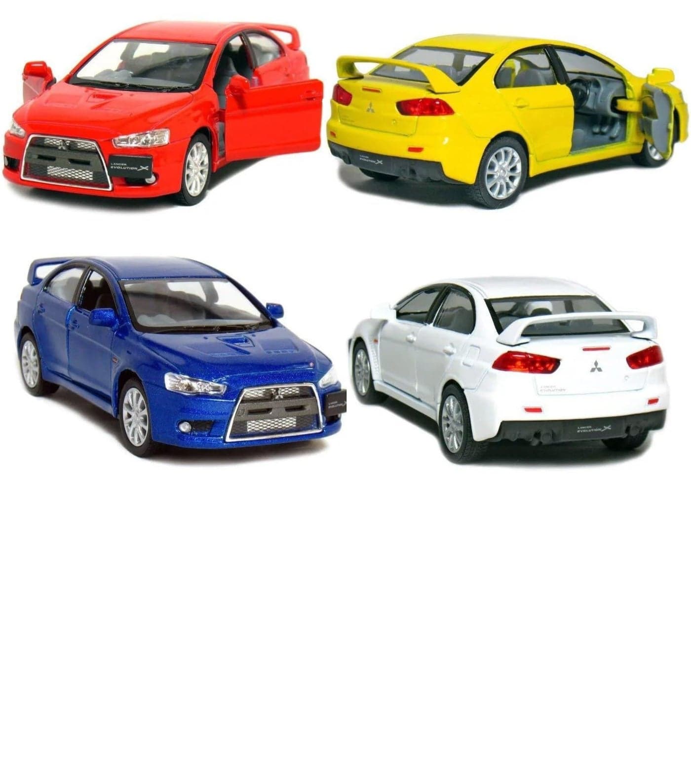KiNSMART 2008 Mitsubishi Lancer Evolution X 1:36 Scale 5" SetOf4