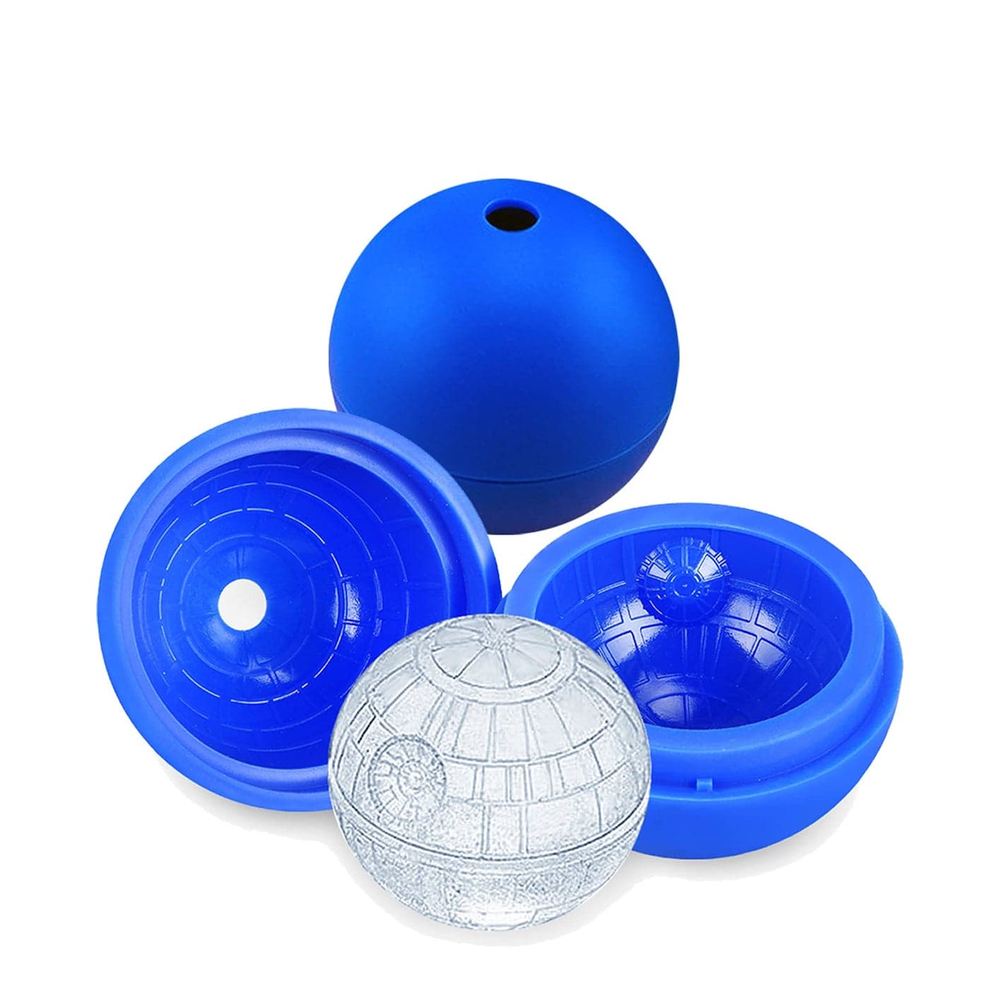 Death Star Ice Cube Mold 2 Pack Silicone Star Wars Ice Molds Sphere Big Ice Ball Maker for Whiskey Bourbon and Cola 2