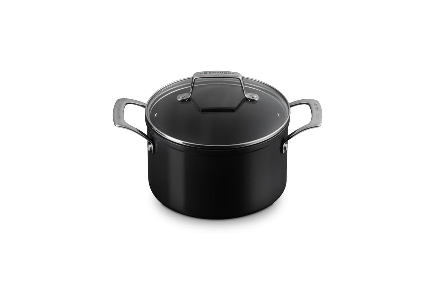 Le Creuset Essential NonStick Ceramic Stockpot with Glass Lid 4 qt