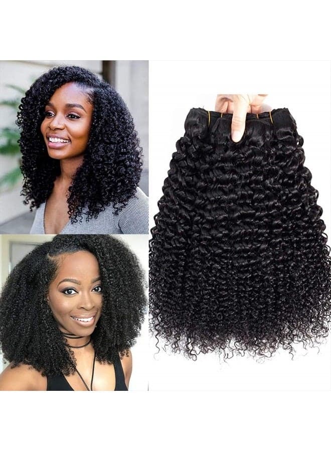 Brazilian Kinky Curly Virgin Hair 9A Grade Unprocessed Remy Virgin Human Hair Weave Natural Color (16 16 16)