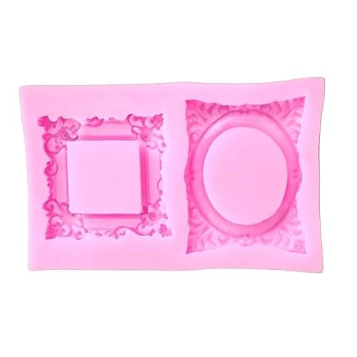 SNOOGG 2 Cavity Oval and Rectangular Photo Frame Mold for Silicone Epoxy Resin Casting, DIY Project, Home Decor, Wedding etc.