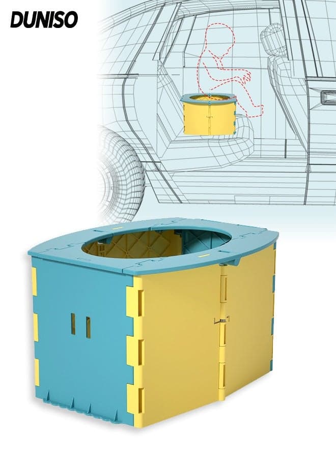 Portable Travel Potty for Toddler, Reusable Foldable Travel Potty Training Toilet Seat,Childrens Car Potty Chair,Easy Carrying,High Load-Bearing Capacity,Non-Slip,with Storage Bag and 10pcs Potty Liners,for Camping Park Indoor Outdoor