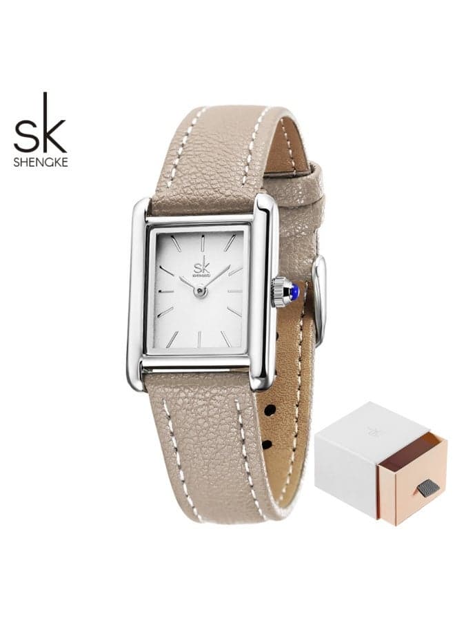SK Shengke Women's Retro Watch: Stylish Waterproof 30M Quartz Watch with a Luxurious Small Square Design