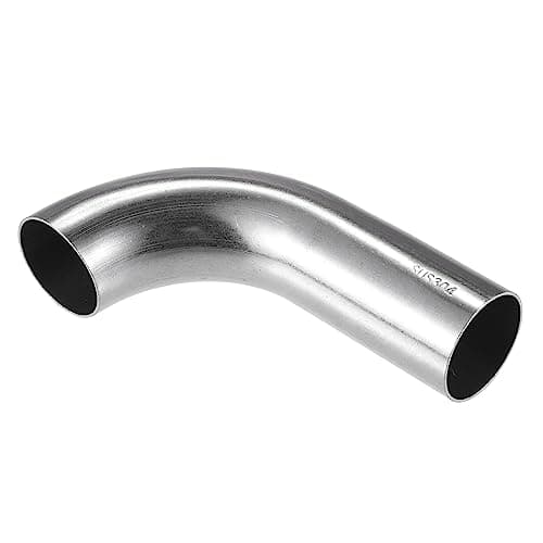 VekAuto Bend Elbow Pipe Tube 125 OD 472 256 Leg 90 Degree DIY Exhaust Pipe Intercooler Air Intake Tube Universal for Car Automotive Durable 304 Stainless Steel Silver Tone