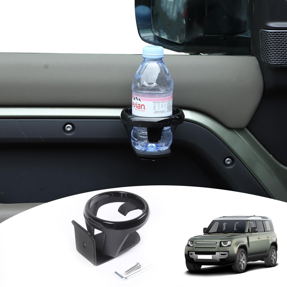 Car Cup Holder Vehicle Door Cup Holder Compatible with Land Rover Defender 90 110 130 20202024 Car Door Cup Holder Expander Interior Accessories